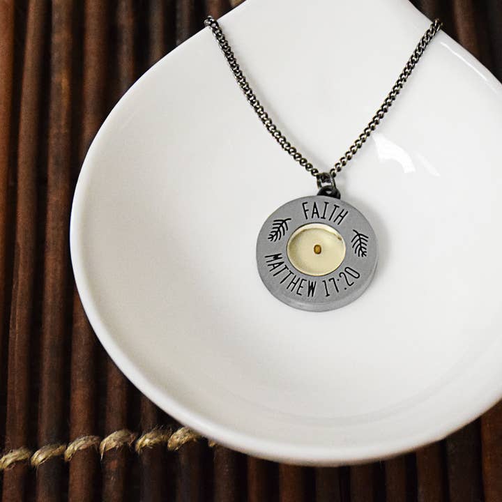 Lifebeats Gifts - Wholesale Pendant/charm necklace - Mustard Seed Necklace - Engraved "Faith Matthew 17:20"2