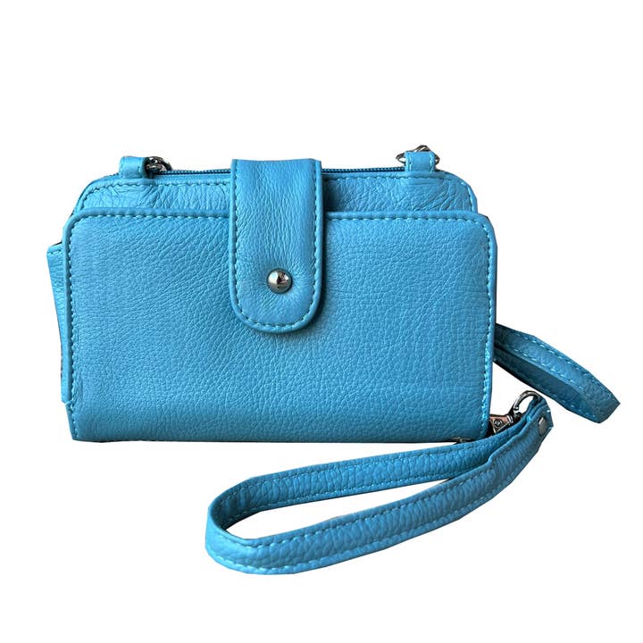 Roma Leathers, Inc. - Wholesale Phone Wallet - Women's - 3141 phone pouch with credit card slots shoulder strap5