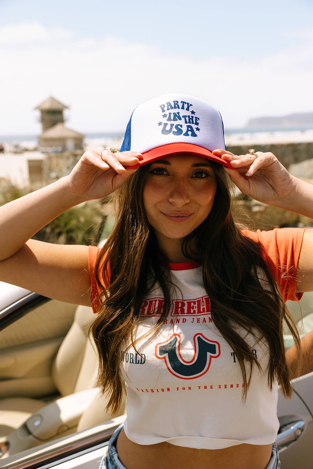 Ruby Moon - Wholesale Trucker Hat - Women's - Party In The USA Foam Trucker Hat- 4th Of July Hat1