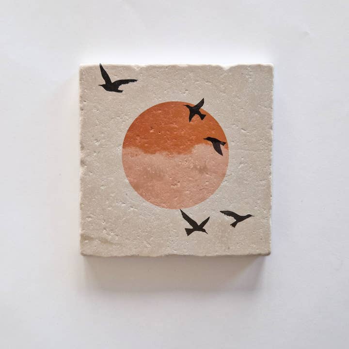 Artige BV - Wholesale Sculpture - Zwarte vogels - natuursteen tegel0