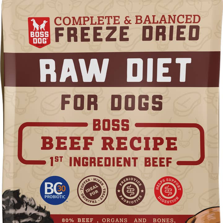 New! Boss Dog Freeze Dried Raw Diet Bulk Bag - Beef (36oz) for wholesale by BOSS DOG BRAND, INC.