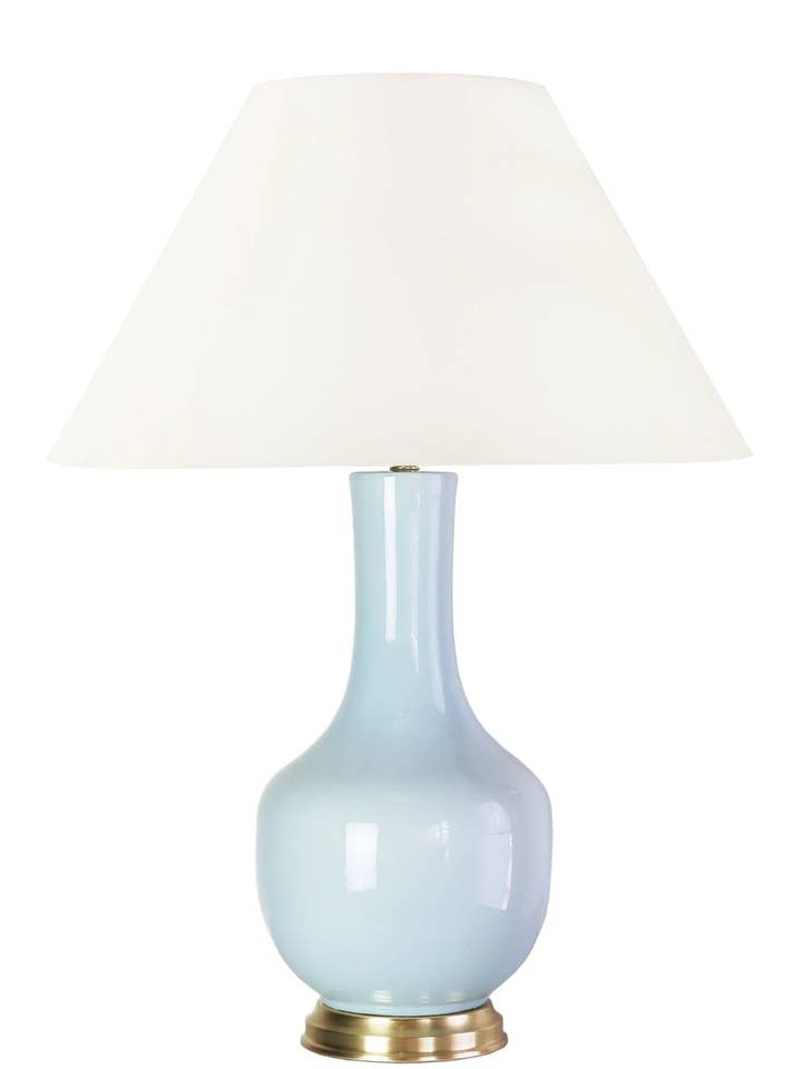 Georgia Table Lamp, Sky with Empire Lampshade for wholesale by Fox Mill Lighting & Supply Co.