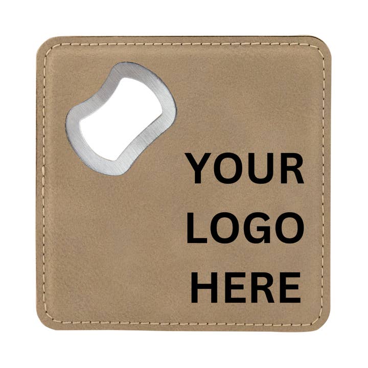 The Rural Home - Wholesale Coasters - 4" x 4" Square Leatherette Bottle Opener Coaster4