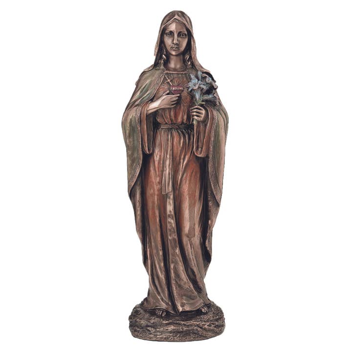 Goldscheider of Vienna - Wholesale Sculpture - Immaculate Heart of Mary Statue in Cold Cast Bronze 10"