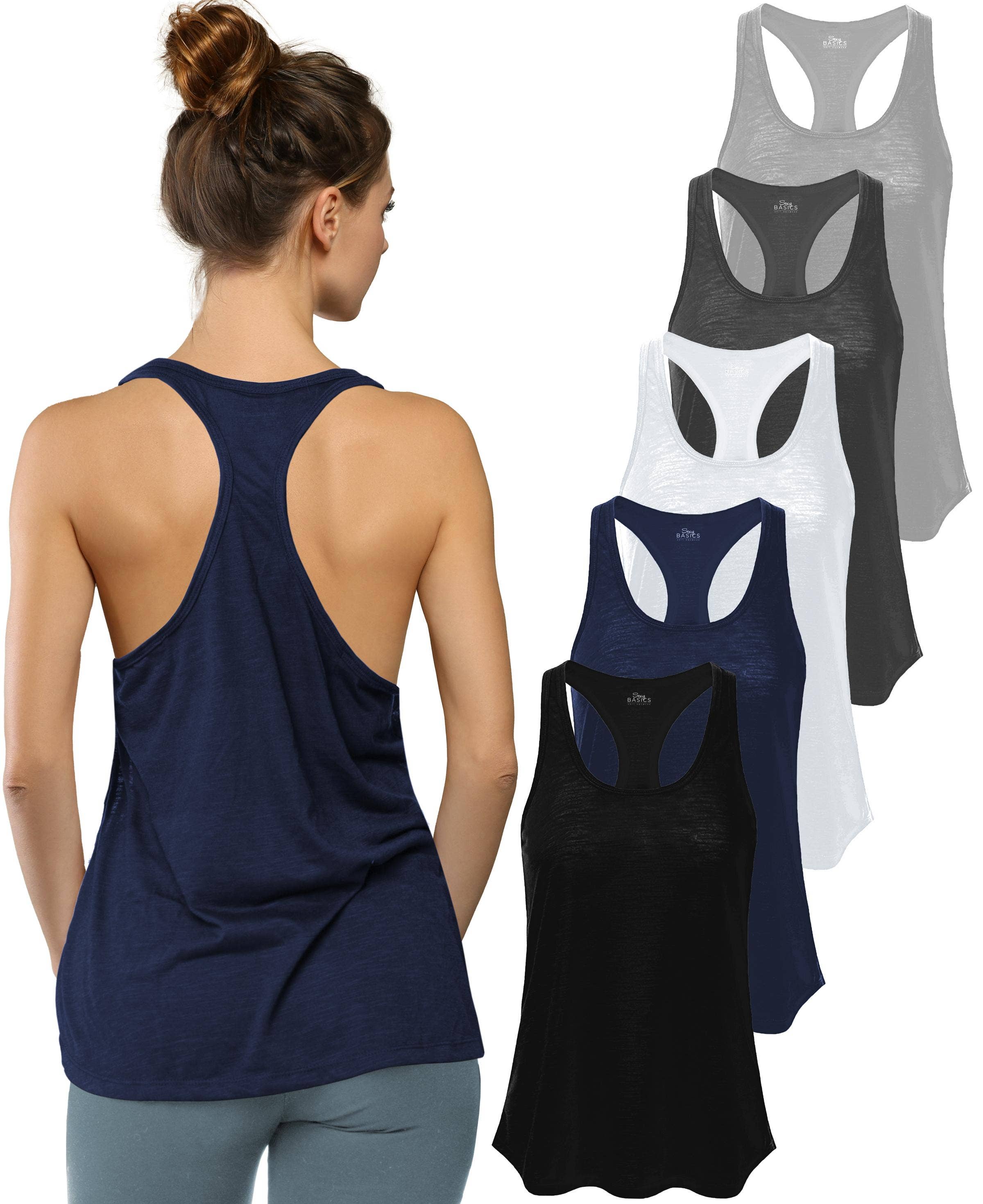 I-Wear Brands – Engroshandel Tanktop – Kvinder – 5 Pack Kvinder Svømmetøj Poly-Slub Udbrændthed Tank Top3