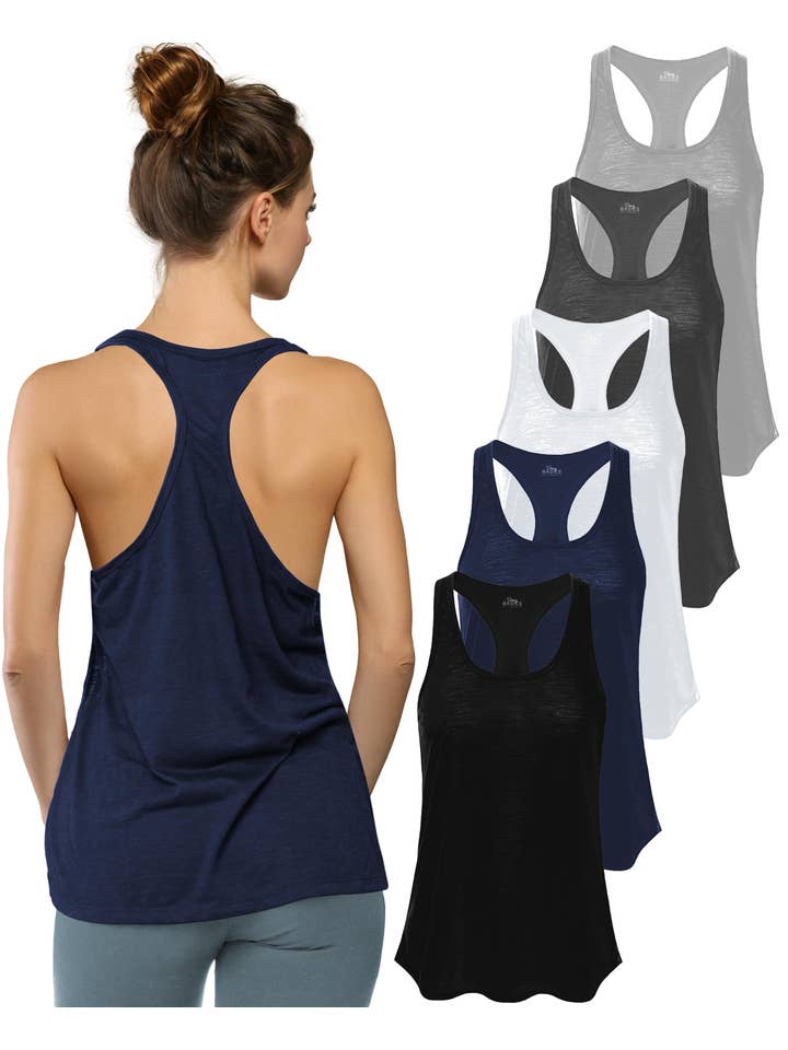 I-Wear Brands – Engroshandel Tanktop – Kvinder – 5 Pack Kvinder Svømmetøj Poly-Slub Udbrændthed Tank Top3