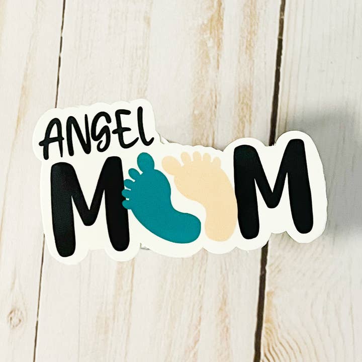 Angel Mom Miscarriage Awareness Waterproof Vinyl Sticker for wholesale by MommaLovesBest