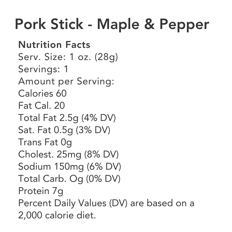 Big Fork – Großhandel Trockenfleisch – Ahorn & Pfeffer Schweine-Snack-Sticks | Keto & Paleo | 0g Zucker4