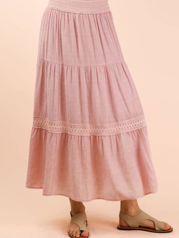 NS50200-Gelaagde Lagen Solide Geweven Mini Jurk Met Kantafwerking voor wholesale door VERY J