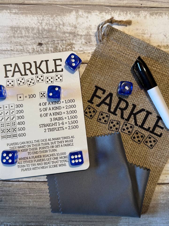 Farkle Travel Game in Bag for wholesale by Michigan Proud Gifts