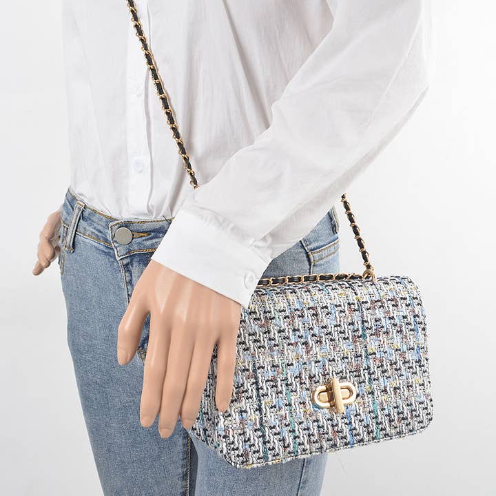 3AM BY H&D ACCESSORIES - Wholesale Crossbody Bag - Women's - Tweed Crossbody Flap Bag