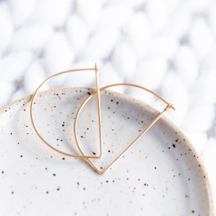 Minimal Hoop Handmade Earrings - Half Circle HALF MOON for wholesale by Freshie & Zero