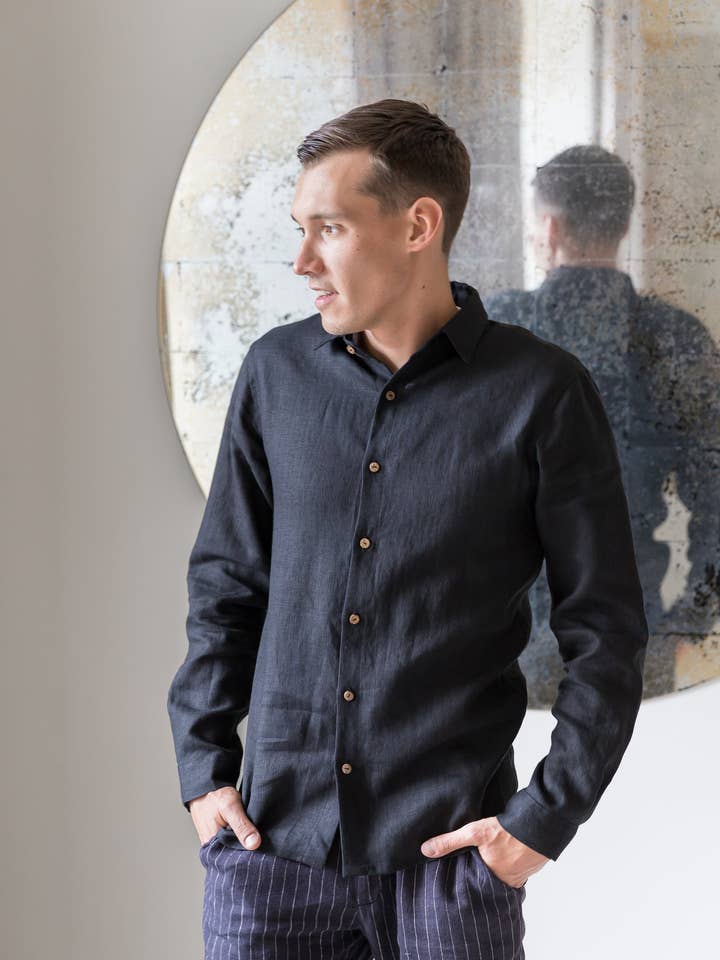 Klassisk linnedskjorte – Langærmet for engroshandel hos VADU Linen