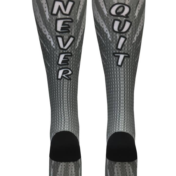 Crazy Compression - Wholesale Socks - Unisex - 360 Never Quit Grey (EXTRA WIDE CALF)1