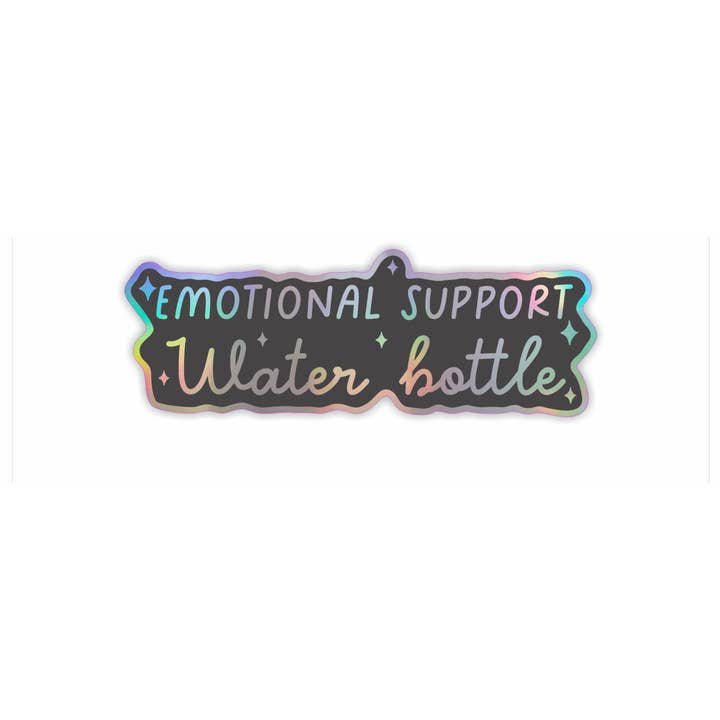 Fluffmallow (Custom duties for USA are pre-paid by us) - Wholesale Sticker - Emotional Support Water Bottle Holographic Vinyl Sticker1
