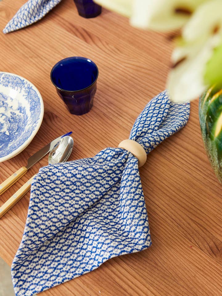 Blue partridge eye napkin (pack of 2) for wholesale by Eturel Madrid