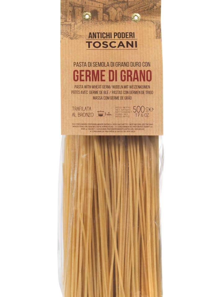 Ambachtelijke pasta spaghettiwit met tarwekiem 500 g uit Toscane voor wholesale door Antico Pastificio Morelli 1860