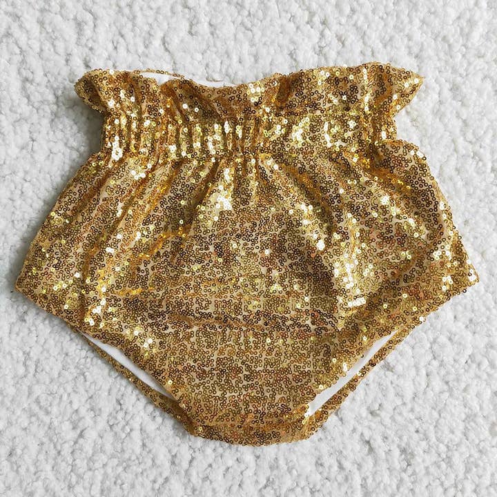 Sequin golden baby bummie for wholesale by Aier Wholesale