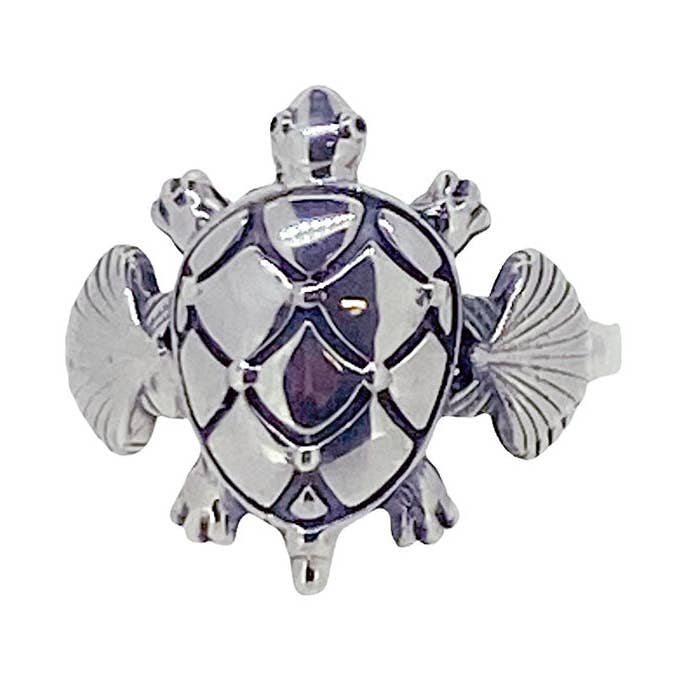 (789C) Sterling Silver Turtle/Shell Ring for wholesale by Vera Wolf