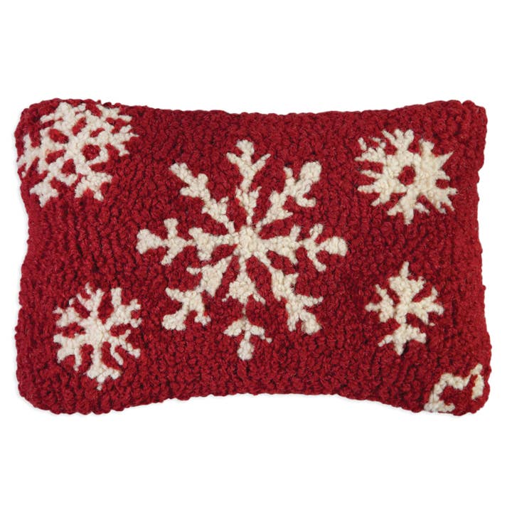 Five White Flakes Decorative winter Christmas Pillow for wholesale by Chandler 4 Corners