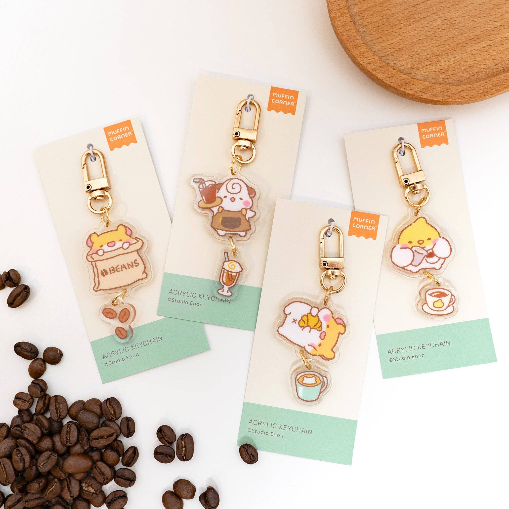 Studio Enon - Wholesale Keychain - Women's - Coffee Shop Keychain - Cocoroll Barista1
