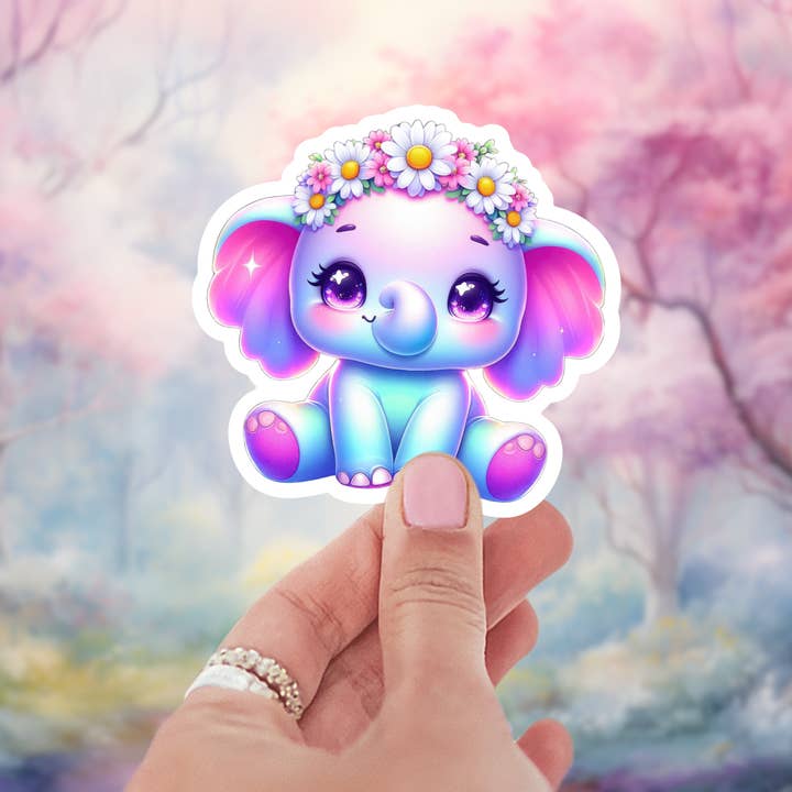 Luna the Little Elephant Sticker for wholesale by KC & Bloom