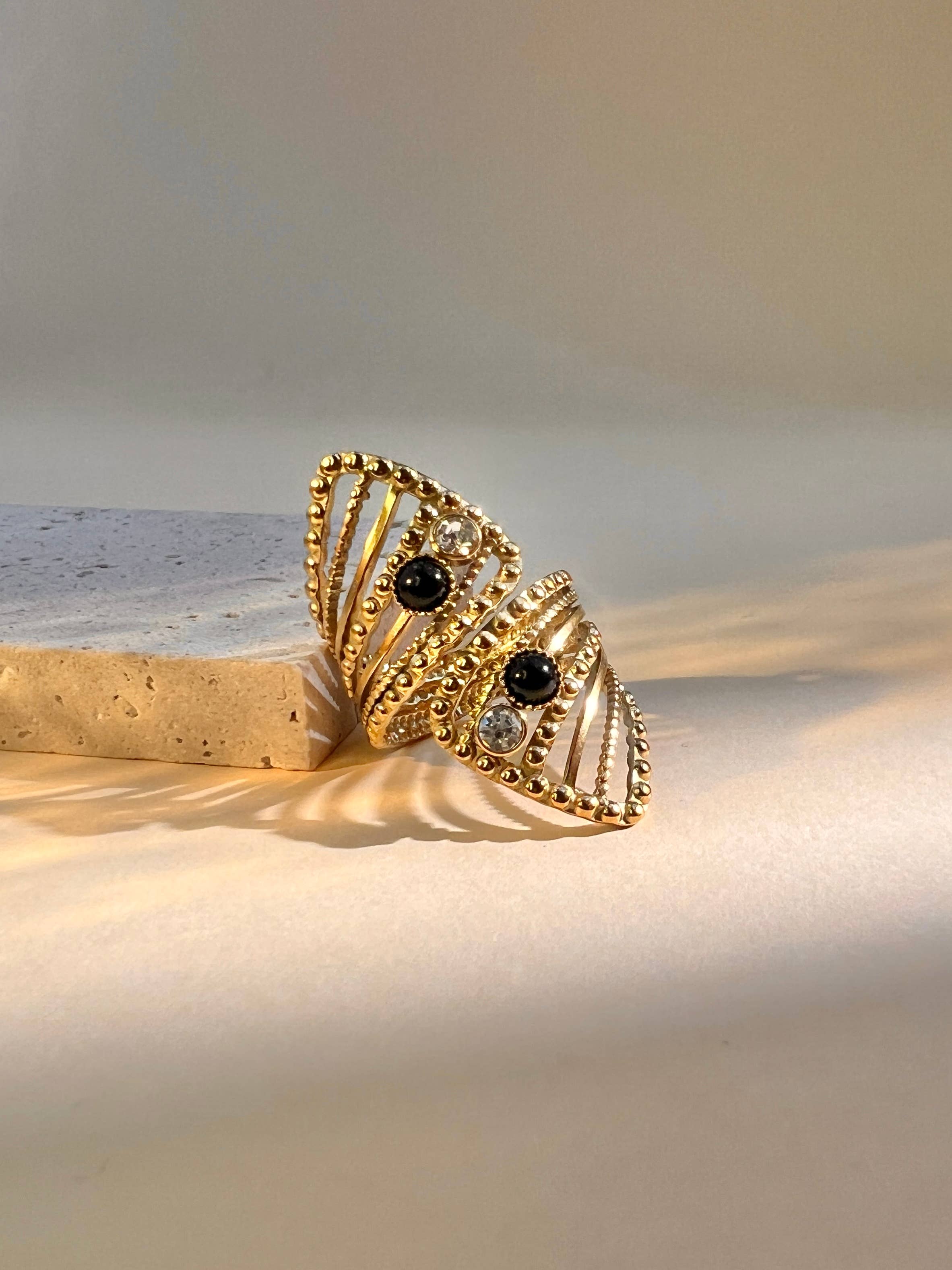 COSMOS – Großhandel Cocktail-/Statement-Ring – Verstellbarer Edelstahlring mit gedrehtem Design6