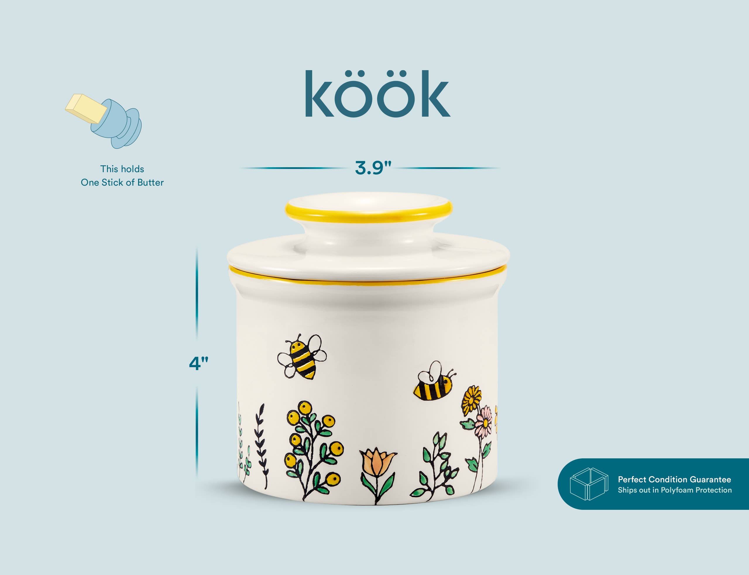 Kook - Wholesale Butter Dish - Kook French Butter Keeper Dish, Ceramic16