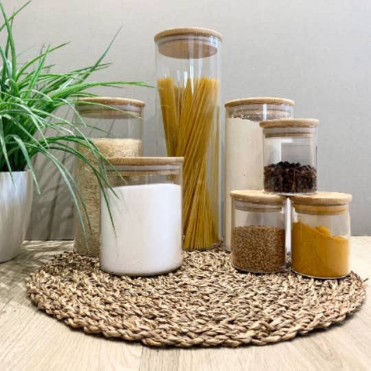 The Label Mummy – wholesale Food storage container – Bamboo Lid Glass Food Storage Jars