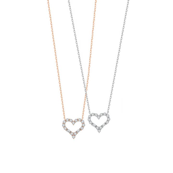 Collier cœur en or 18 carats avec diamants 1/3 Cttw pour la vente par Fanci Me Jewelry