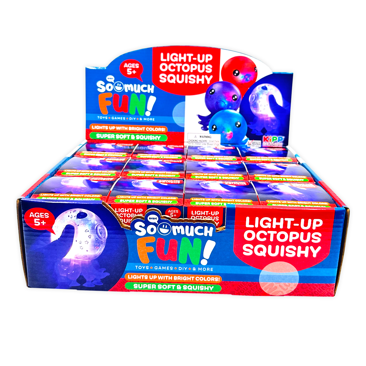 Novelty Brands - Wholesale Squishy Toy - Kids & Baby - So Much Fun! Squishy Light Up Octopus Boxed Toy - 12/Display4