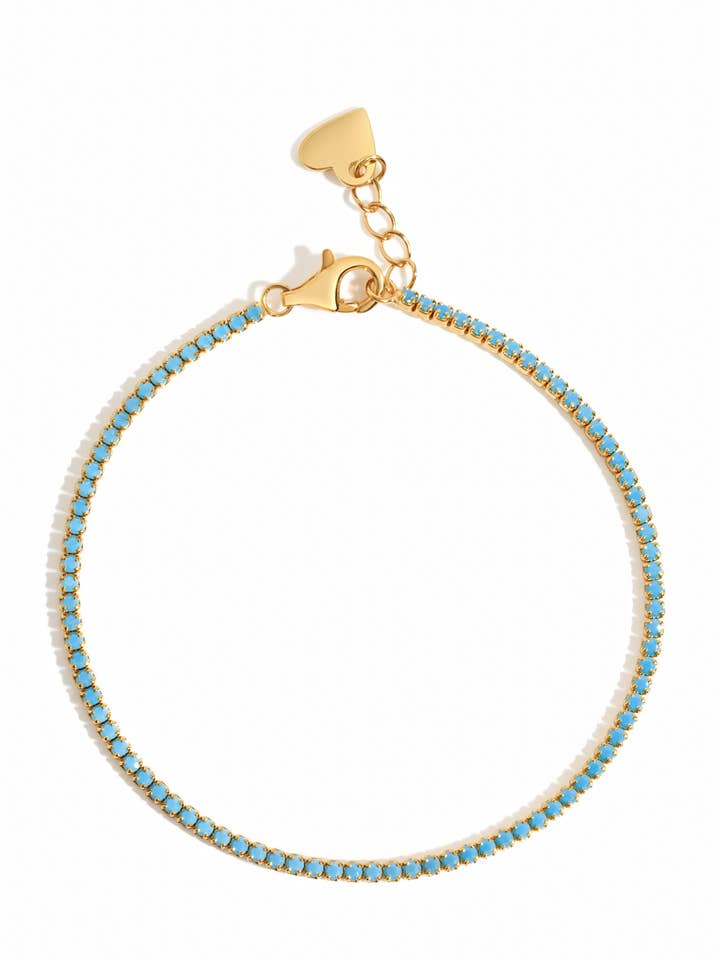 Pulseira de tênis com pedra turquesa por atacado de Sami Jewels