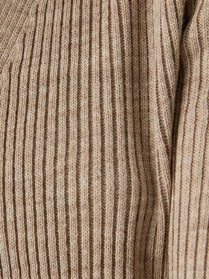 Rib Knit Cardigan in Mink for wholesale by Usolo Outfitters