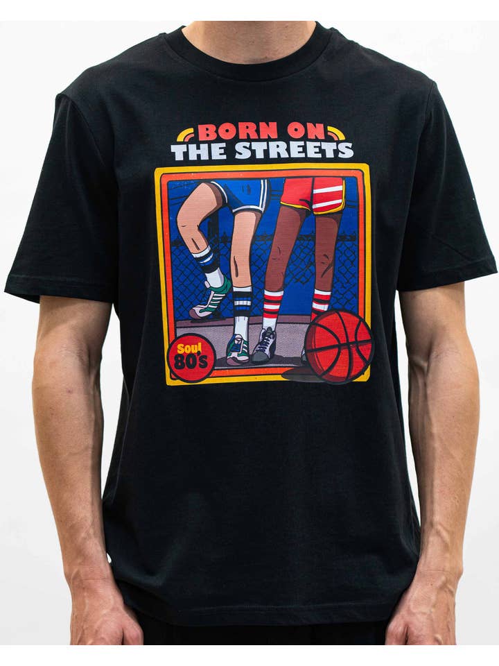 Black Born on the Streets Tee - Sport Basketball T-Shirt for wholesale on Faire4