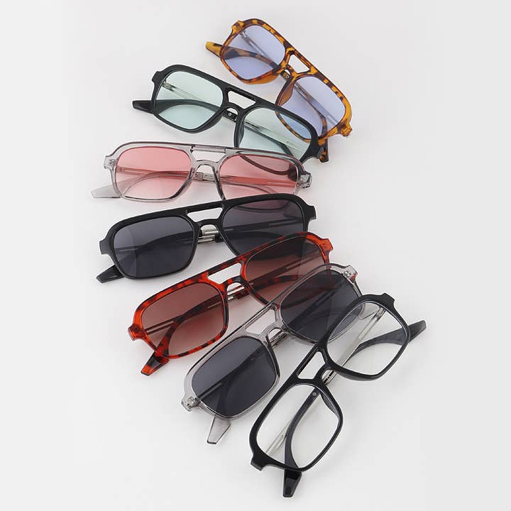 Blanda färg Blocky Aviator solglasögon för wholesale på Faire