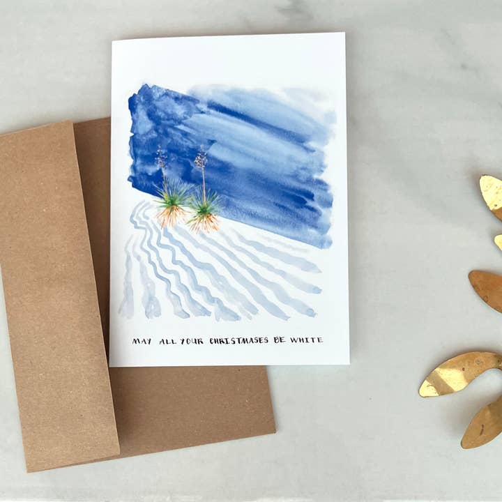 Biglietto natalizio White Sands, A7 per la vendita all'ingrosso da parte di Red Chile Design Co