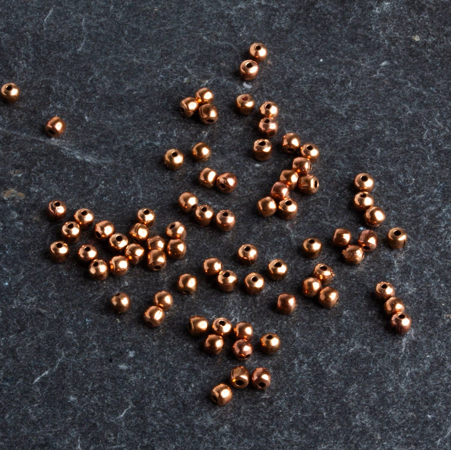 The Bead Traders - Wholesale Beads - 2mm Copper Plain Round Beads 8 inch 104 beads3