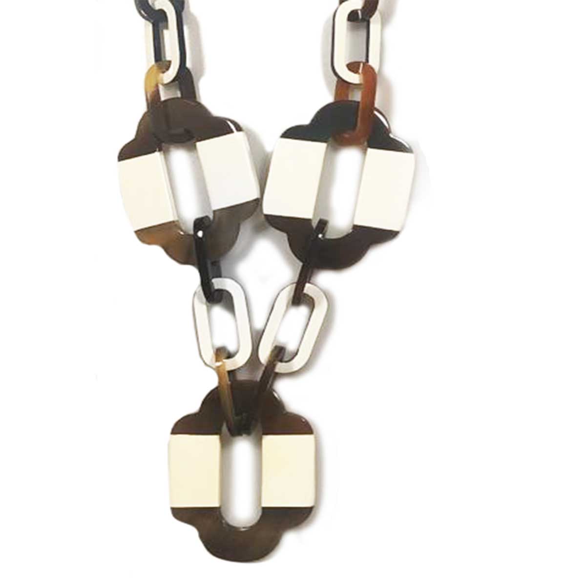 Silk Wool and Bijoux - Wholesale Link & Chain Necklace - BKN028 Horn Necklace1