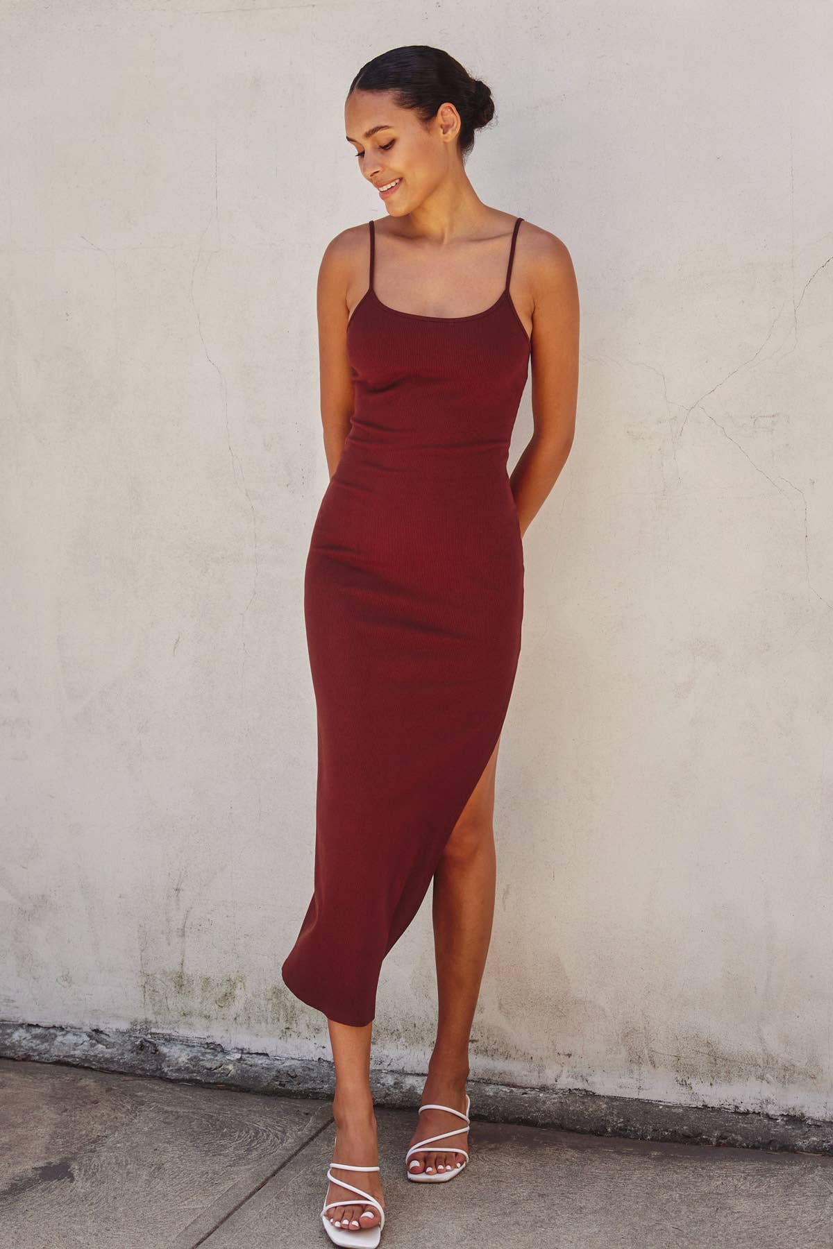 Dress Forum - Vente Robe – femme - Robe longue moulante en tricot côtelé (1)39