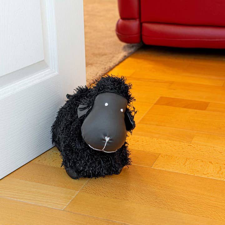 Febland - Venta al por mayor Topes para puertas - Tope de puerta de peluche Black Sheep2