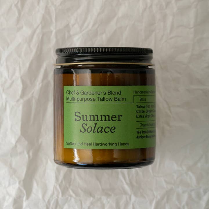 SUMMER SOLACE- Regenerative Tallow Beauty - Wholesale Anti-Aging Moisturizer - Chef & Gardener's Balm – Rosemary, Myrrh, Tea Tree – 4 oz1