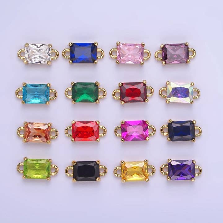 Aim Eternal - Venta al por mayor Abalorios/colgantes individuales - Conector de Baguette de CZ Relleno de Oro de 14K | G422 - G42916