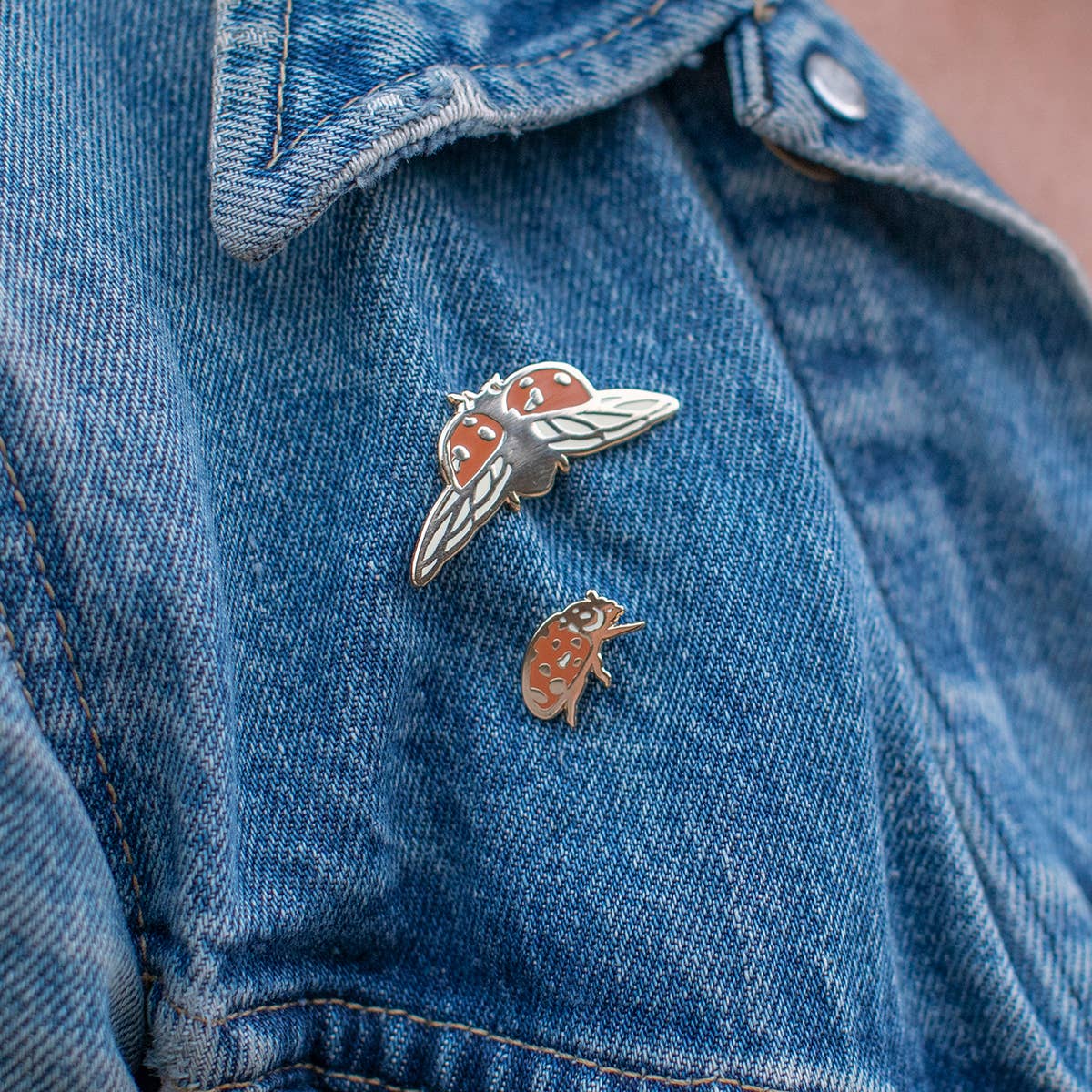 Mustard Beetle - Wholesale Lapel pin/button - Enamel Pin: Lady Beetles 1.25"1