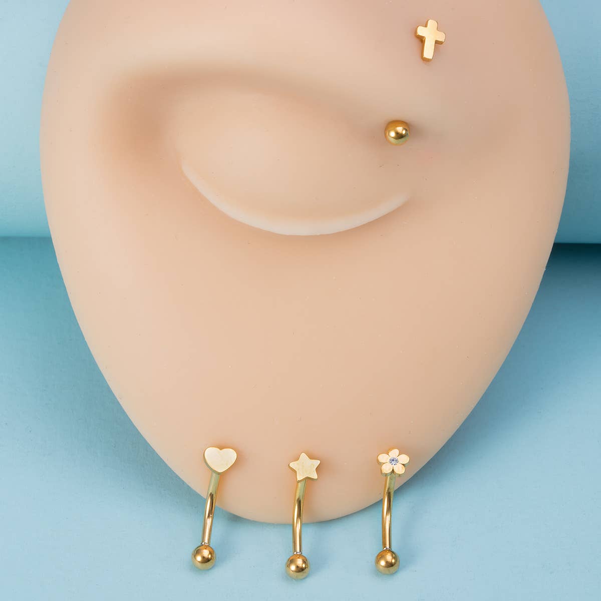 Gemscape UK - Wholesale Single Earring - Body Piercing - Small design eyebrow,  Labret , Stud4