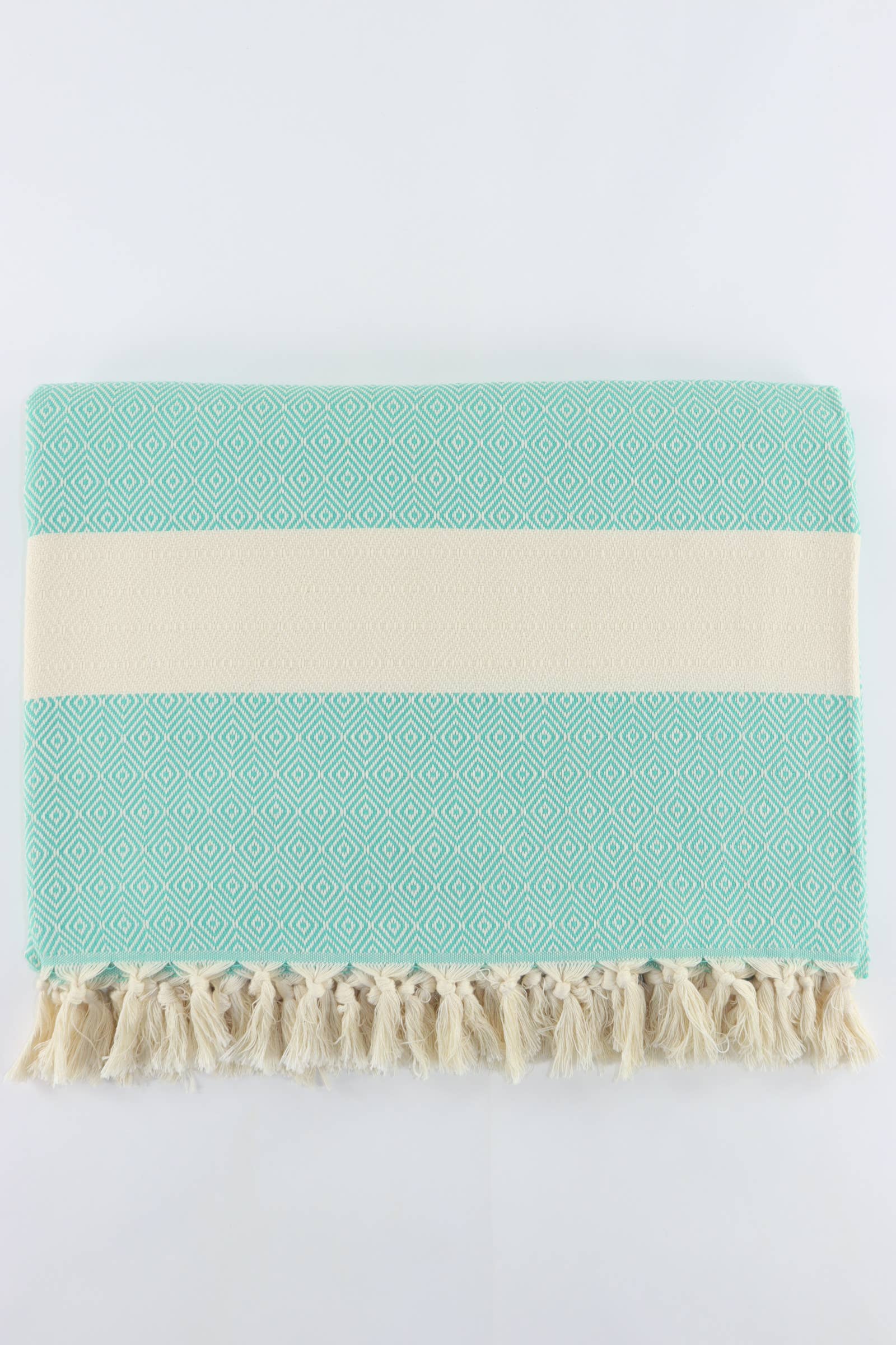 Schiuma di mare verde Coperta turca premium con motivo a diamanti in vendita all'ingrosso su Faire1