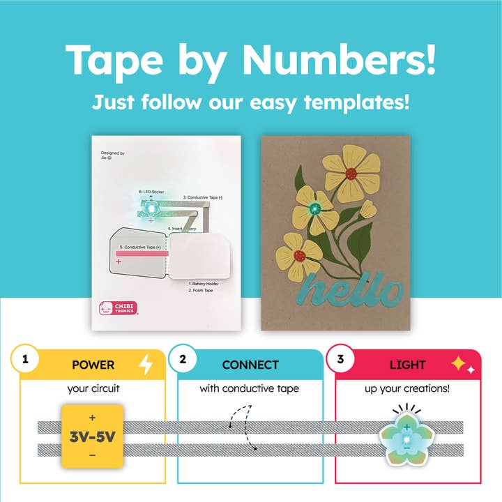 Chibitronics - Wholesale Craft supplies - Conductive Fabric Strips - 25 sheet Value Pack3