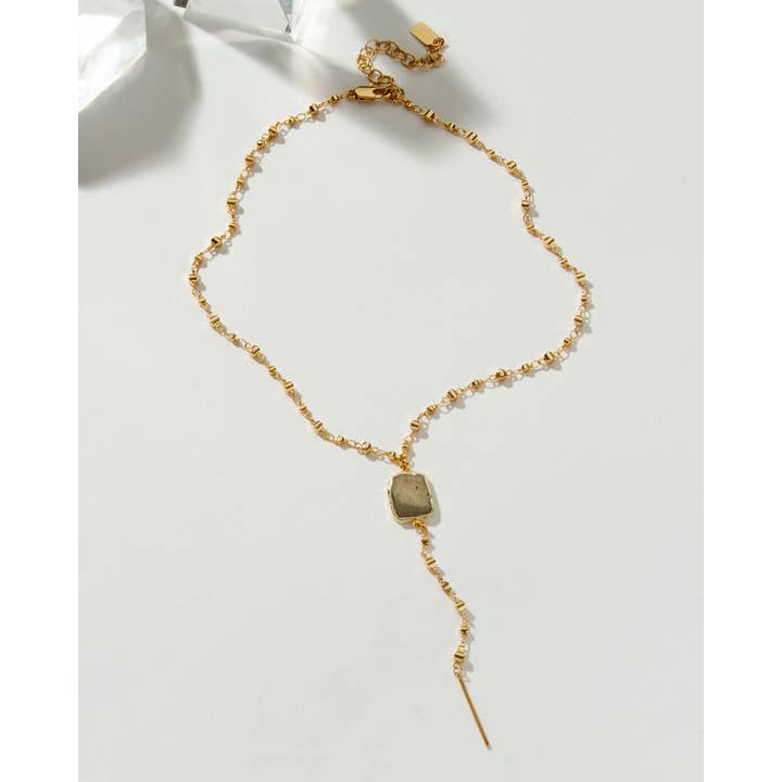 Luna Norte - Vente Sautoir et collier en Y - Collier Eterno Amore Gemma Lariat - Pyrite1