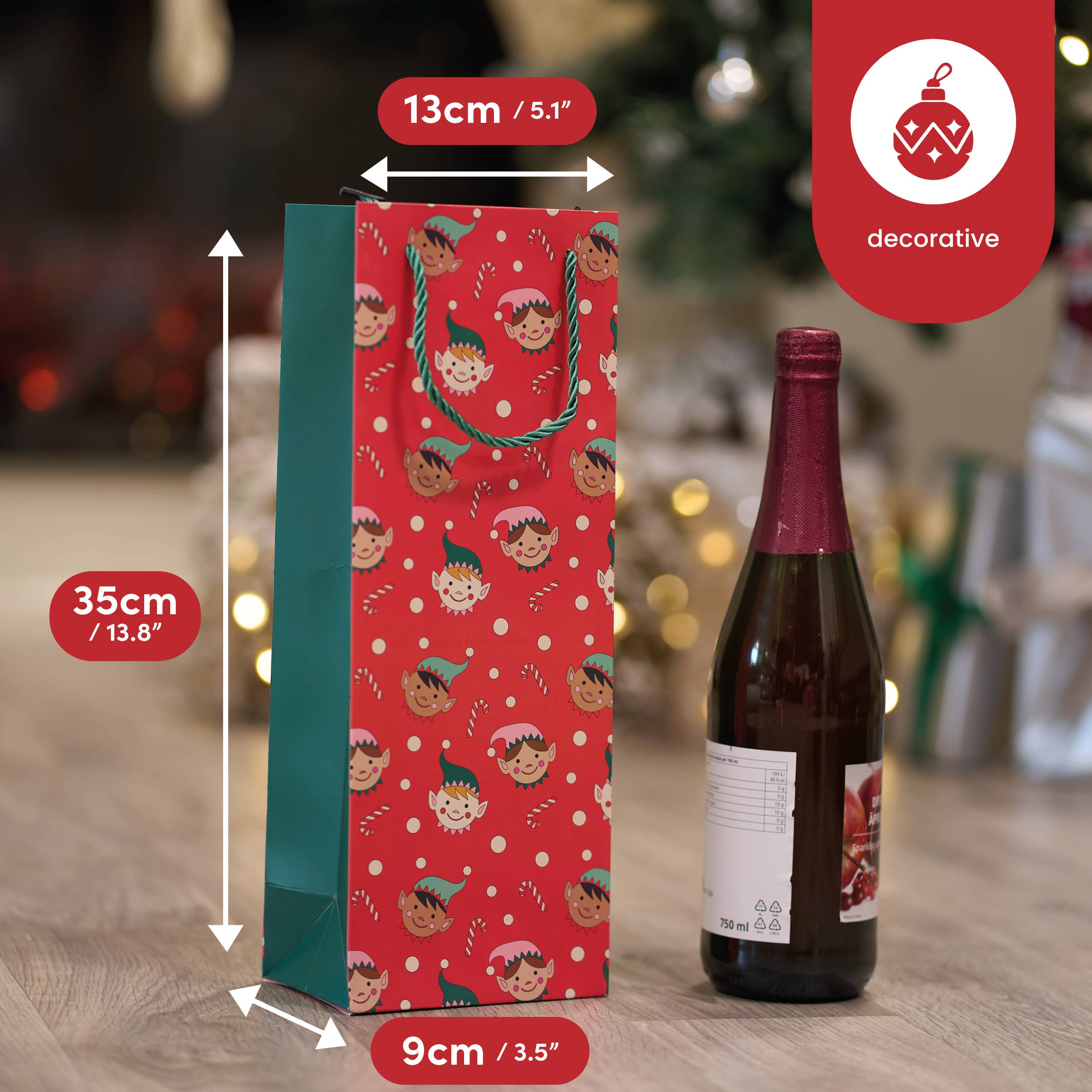 The Twiddlers – wholesale Wine gift bag – 12 Pcs Premium Christmas Single Wine Bottle Gift Bags5