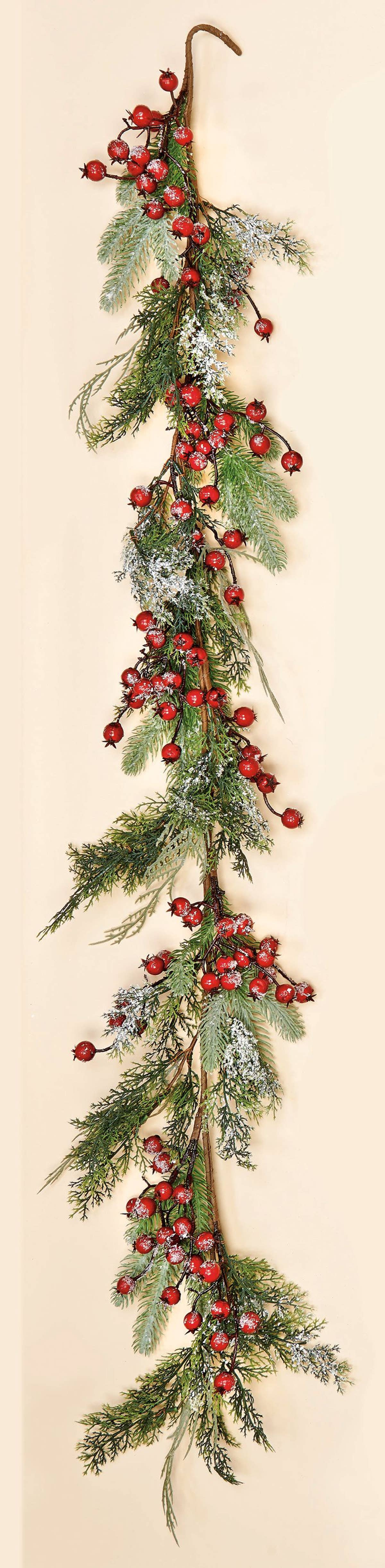 WORTH IMPORTS - Vente Fanion/guirlande - Guirlande en pin enneigé de 60 po avec baies0