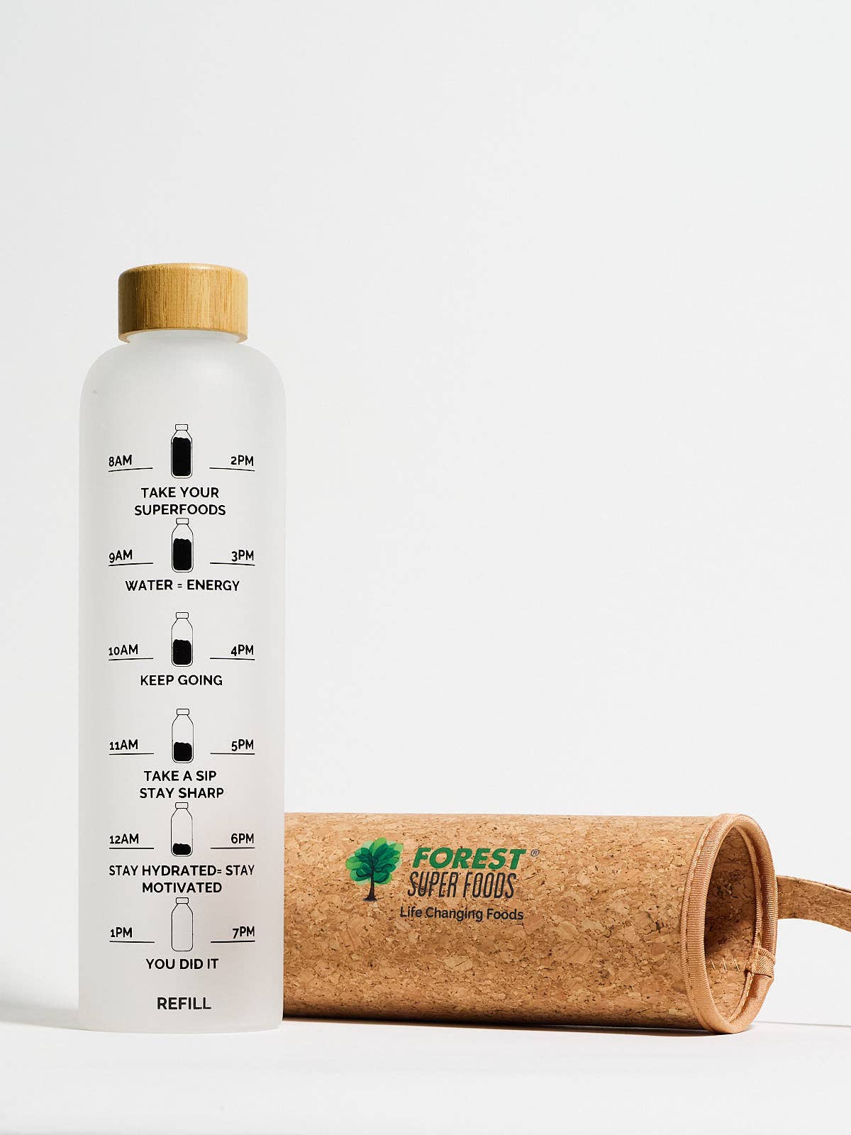 Forest Super Foods - Vente Bouteilles d'eau - Bouteille en verre borosilicate0